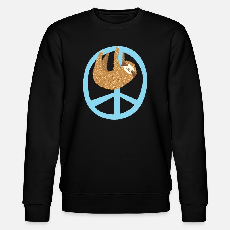 Faultier Peacezeichen - Stanley/Stella Unisex Bio-Sweatshirt CHANGER  - Schwarz