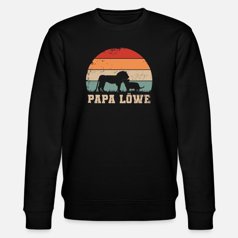 Papa Löwe - Stanley/Stella Unisex Bio-Sweatshirt CHANGER  - Schwarz