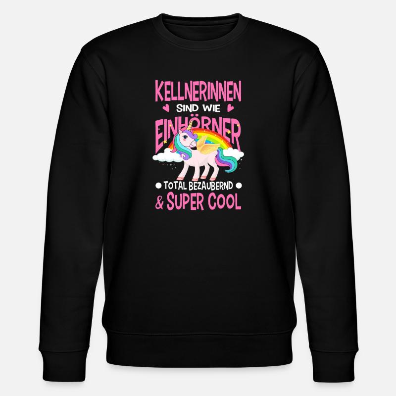 Kellnerin Geschenke Bedienung Abschied Gastronomie - Stanley/Stella Unisex Bio-Sweatshirt CHANGER  - Schwarz