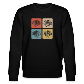 Octopus Vintage Design - Sweat bio CHANGER Stanley/Stella Unisexe - noir - Devant - Nik (191cm) & Marisol (170cm)