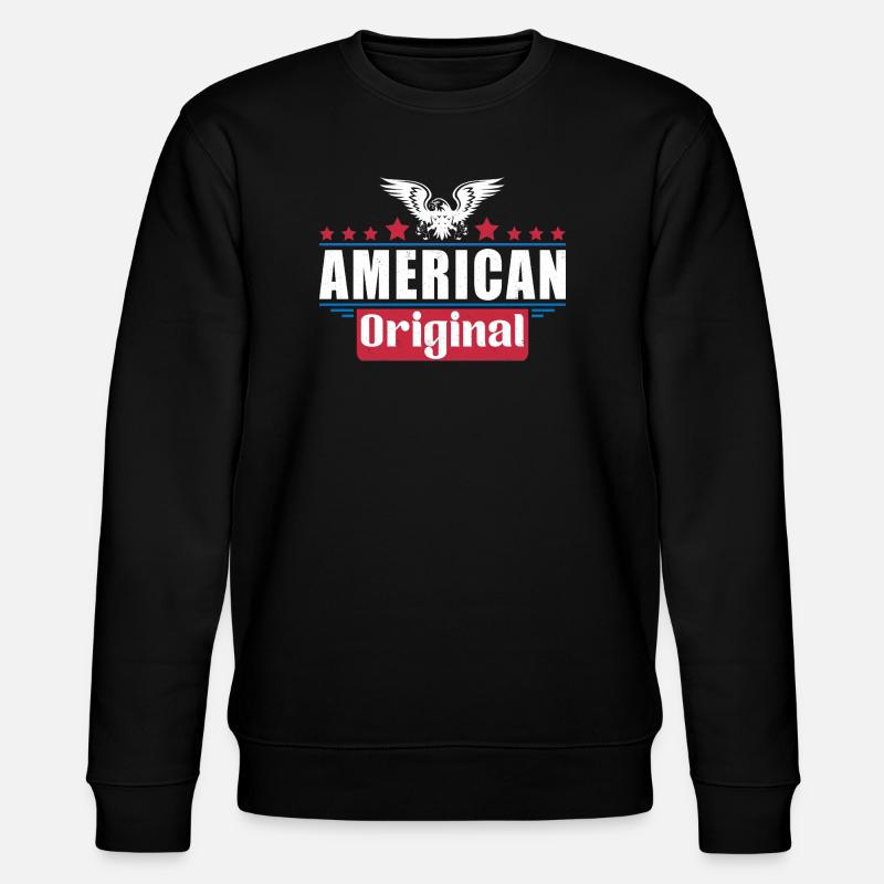Patriotic Eagle American Flag Design - Stanley/Stella CHANGER Unisex Organic Sweatshirt - black