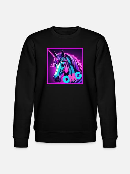 buntes unicorn - Stanley/Stella Unisex Bio-Sweatshirt CHANGER  - Schwarz
