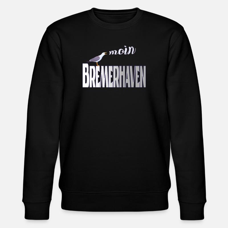Bremerhaven Möwe & Moin Design - Stanley/Stella Unisex Bio-Sweatshirt CHANGER  - Schwarz
