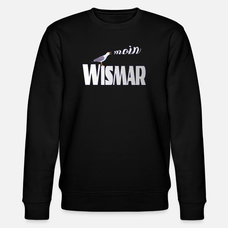 Wismar Möwe & Moin Ostsee - Stanley/Stella Unisex Bio-Sweatshirt CHANGER  - Schwarz