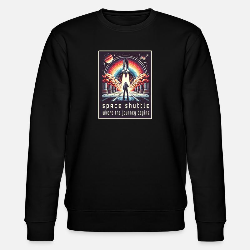 Space Shuttle - The Journey Begins - Stanley/Stella CHANGER Unisex Organic Sweatshirt - black