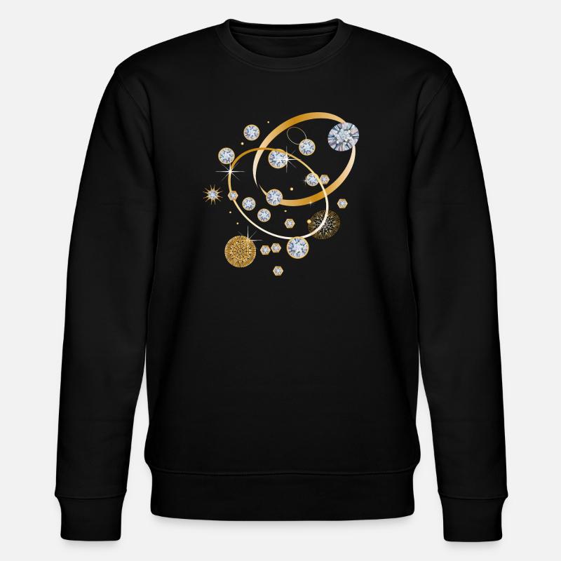 Diamond constellation in golden strips - Stanley/Stella CHANGER Unisex Organic Sweatshirt - black