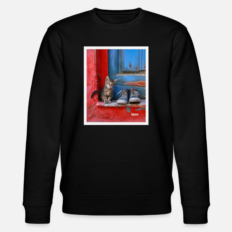 sweet cat - Stanley/Stella Unisex Bio-Sweatshirt CHANGER  - Schwarz