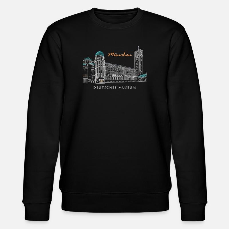 Munich Deutsches Museum Hand Drawing - Stanley/Stella CHANGER Unisex Organic Sweatshirt - black