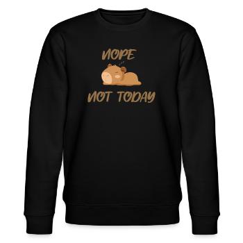 Nope not today capybara - Stanley/Stella Unisex Bio-Sweatshirt CHANGER  - Schwarz - Vorne - Nik (191cm) & Marisol (170cm)