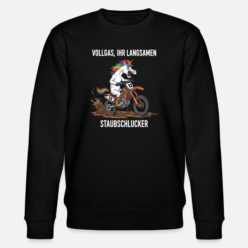 Einhorn-Motocross - Stanley/Stella Unisex Bio-Sweatshirt CHANGER - Schwarz