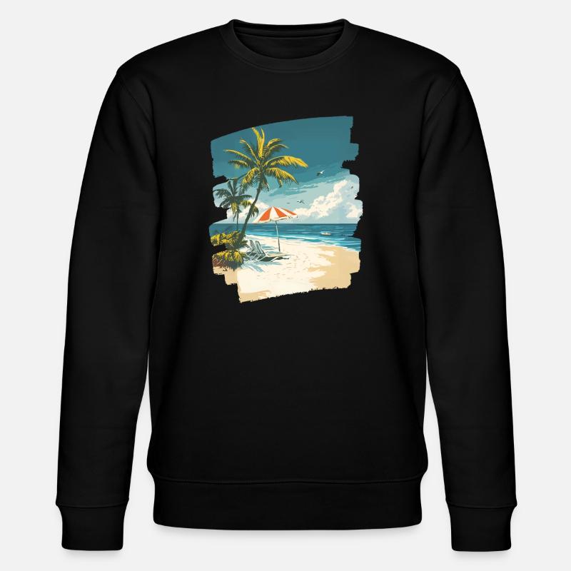Strand Palmen Sonne Sommer - Stanley/Stella Unisex Bio-Sweatshirt CHANGER - Schwarz