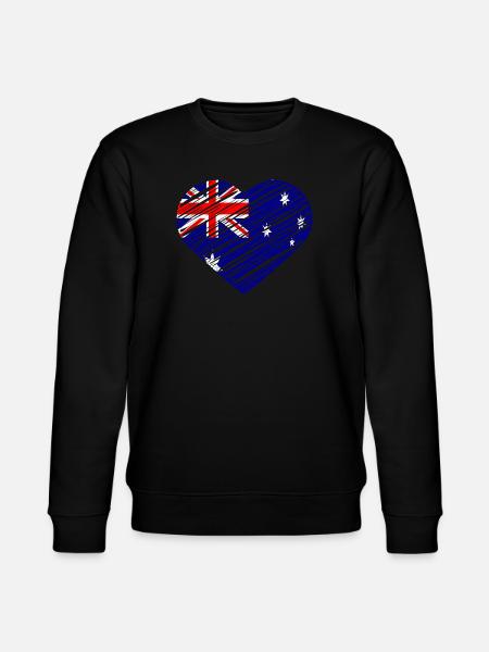 Australian Flag Heart Design - Stanley/Stella CHANGER Unisex Organic Sweatshirt - black