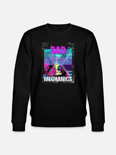 Bad Mechanics – Monkey Garage Style - Stanley/Stella CHANGER Unisex Organic Sweatshirt - black