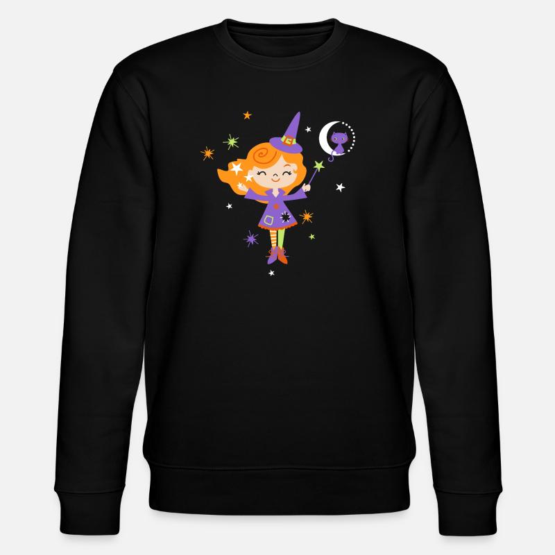 Moonlight Witch with Magic Wand - Stanley/Stella CHANGER Unisex Organic Sweatshirt - black