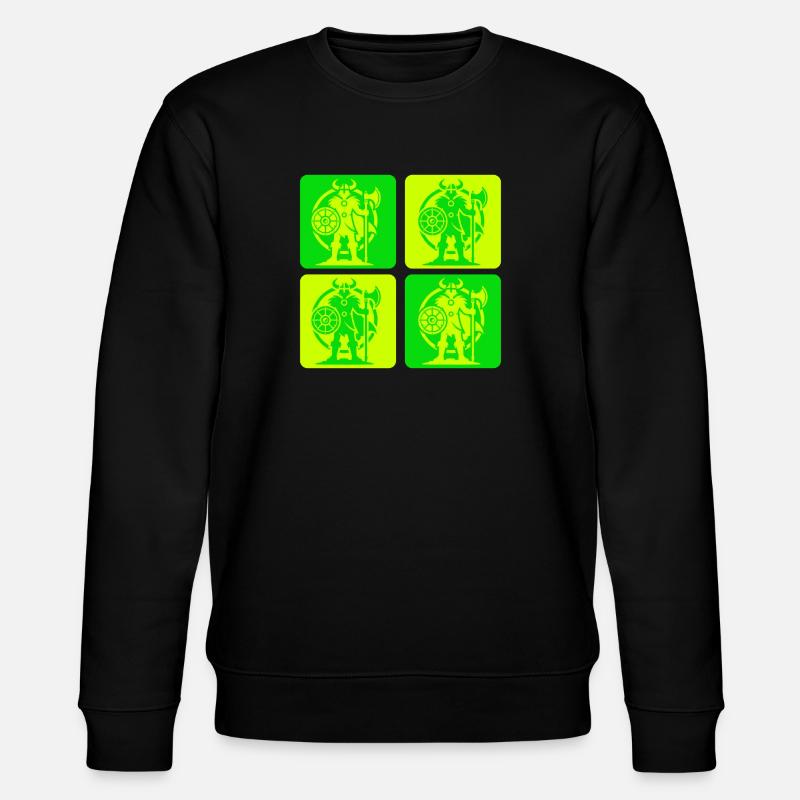 Nordischer Wikinger Silhouette - Stanley/Stella Unisex Bio-Sweatshirt CHANGER  - Schwarz
