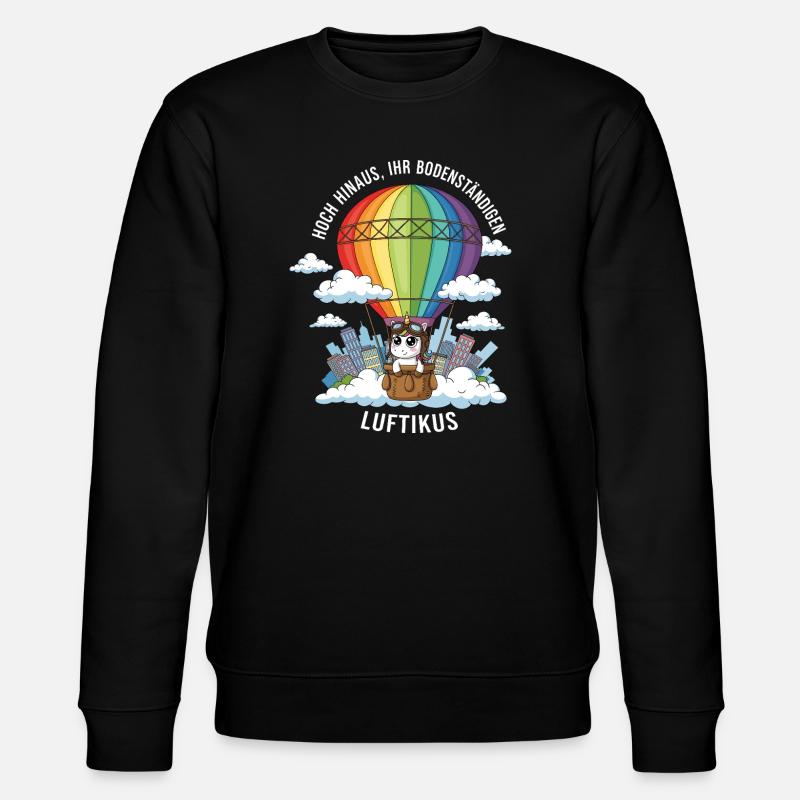 Luftikus-Einhorn - Stanley/Stella Unisex Bio-Sweatshirt CHANGER - Schwarz