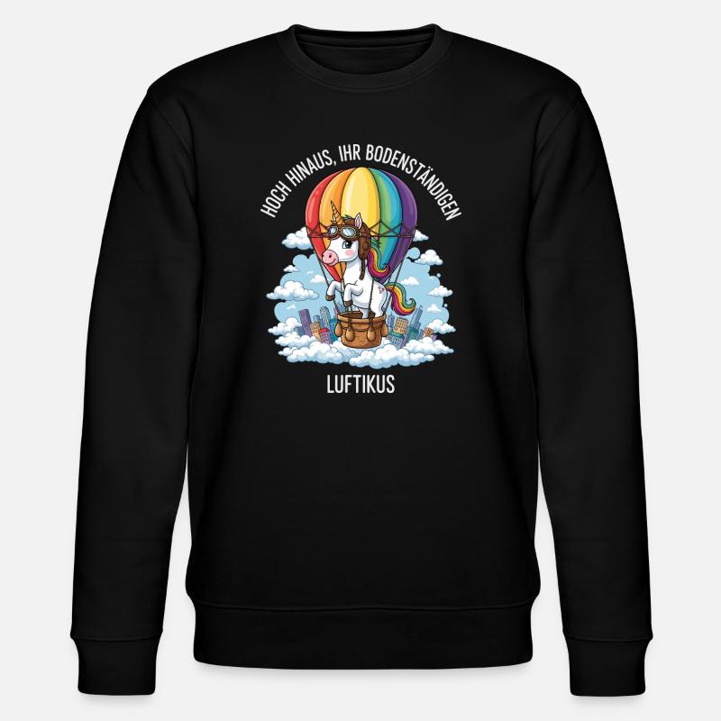 Luftikus Unicorn - Stanley/Stella CHANGER Unisex Organic Sweatshirt - black