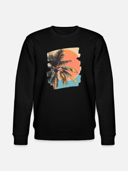 Palm Tree Sunset Summer Sun - Stanley/Stella CHANGER Unisex Organic Sweatshirt - black