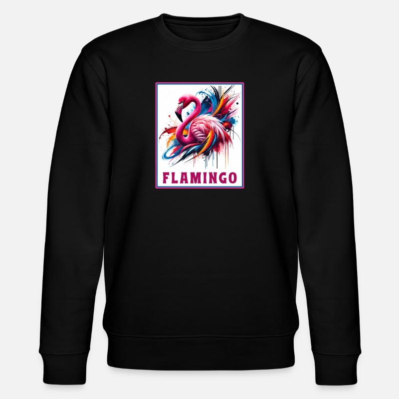 Graffiti Flamingo Explosion - Stanley/Stella Unisex Bio-Sweatshirt CHANGER  - Schwarz