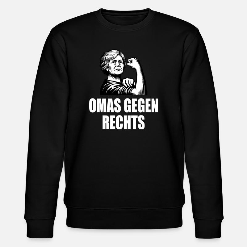 Omas gegen rechts - Stanley/Stella Unisex Bio-Sweatshirt CHANGER - Schwarz
