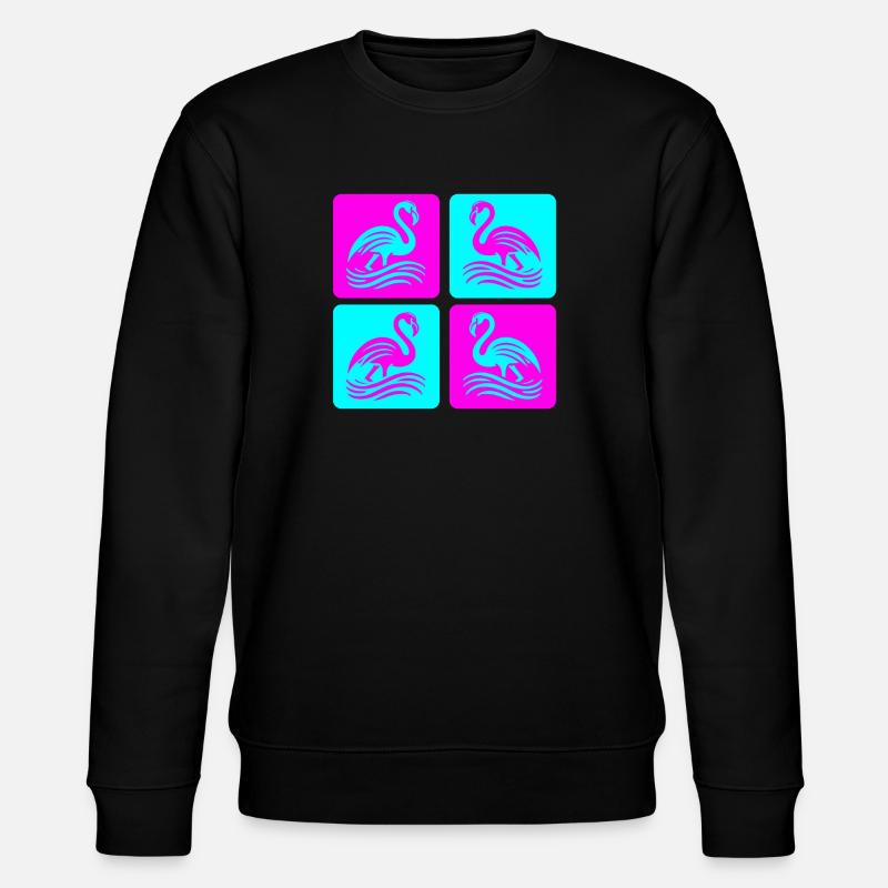 Flamant rose Vagues Pop Art - Sweat bio CHANGER Stanley/Stella Unisexe - noir