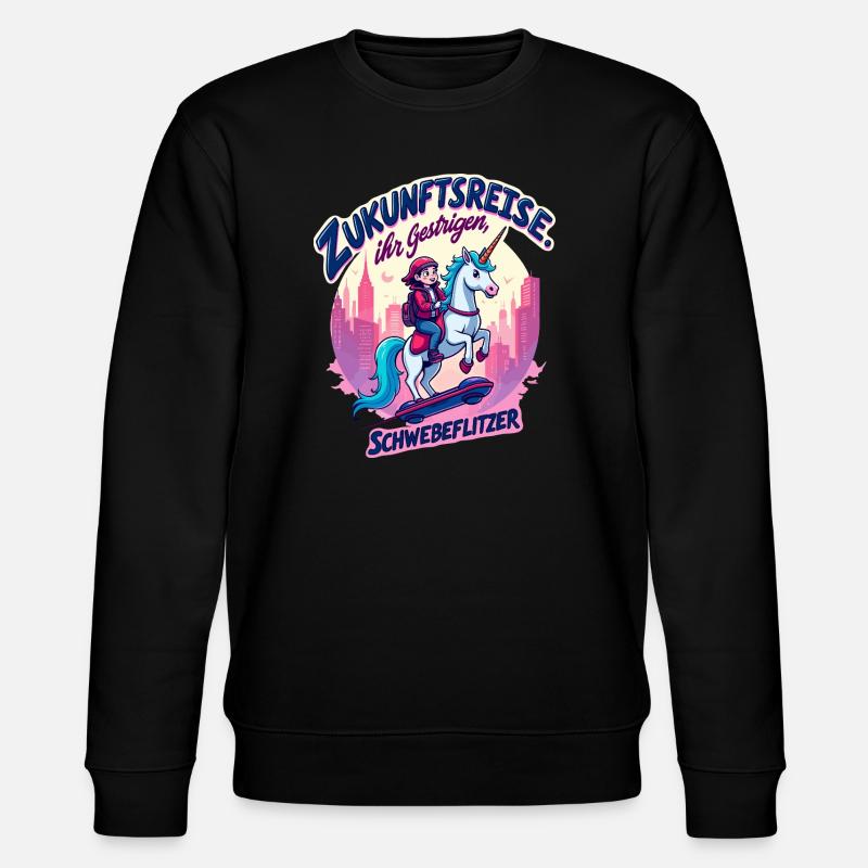 Zukunftritt mit Einhorn - Stanley/Stella Unisex Bio-Sweatshirt CHANGER  - Schwarz