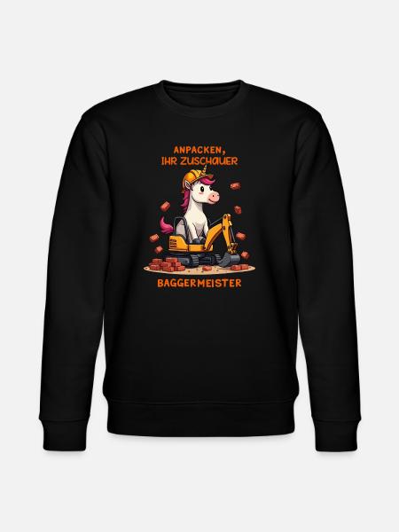 Einhorn Baggermeister - Stanley/Stella Unisex Bio-Sweatshirt CHANGER - Schwarz