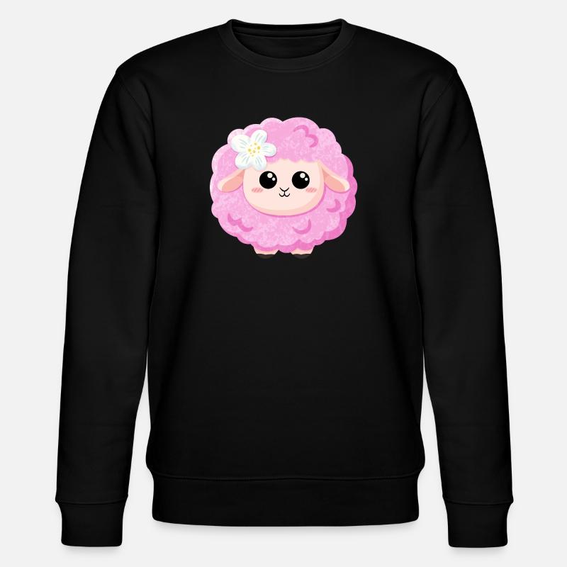 Süßes rosa Schaf - Stanley/Stella Unisex Bio-Sweatshirt CHANGER  - Schwarz