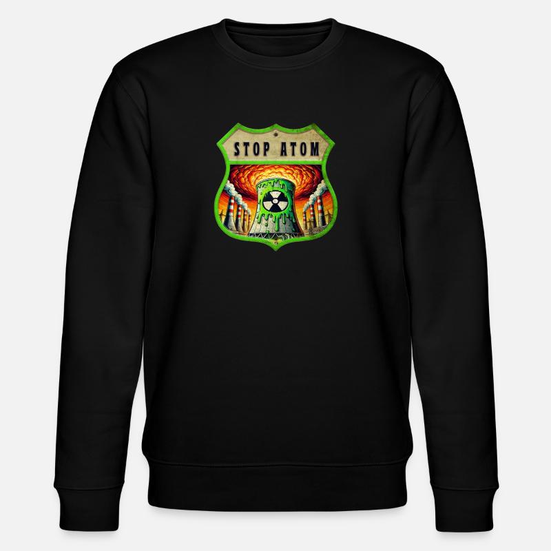 Stop Atom Wappen Design - Stanley/Stella Unisex Bio-Sweatshirt CHANGER  - Schwarz
