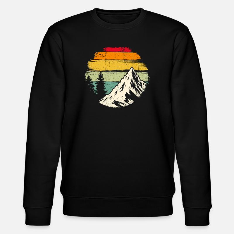 Retro Sunset Ridge Berg - Stanley/Stella Unisex Bio-Sweatshirt CHANGER  - Schwarz