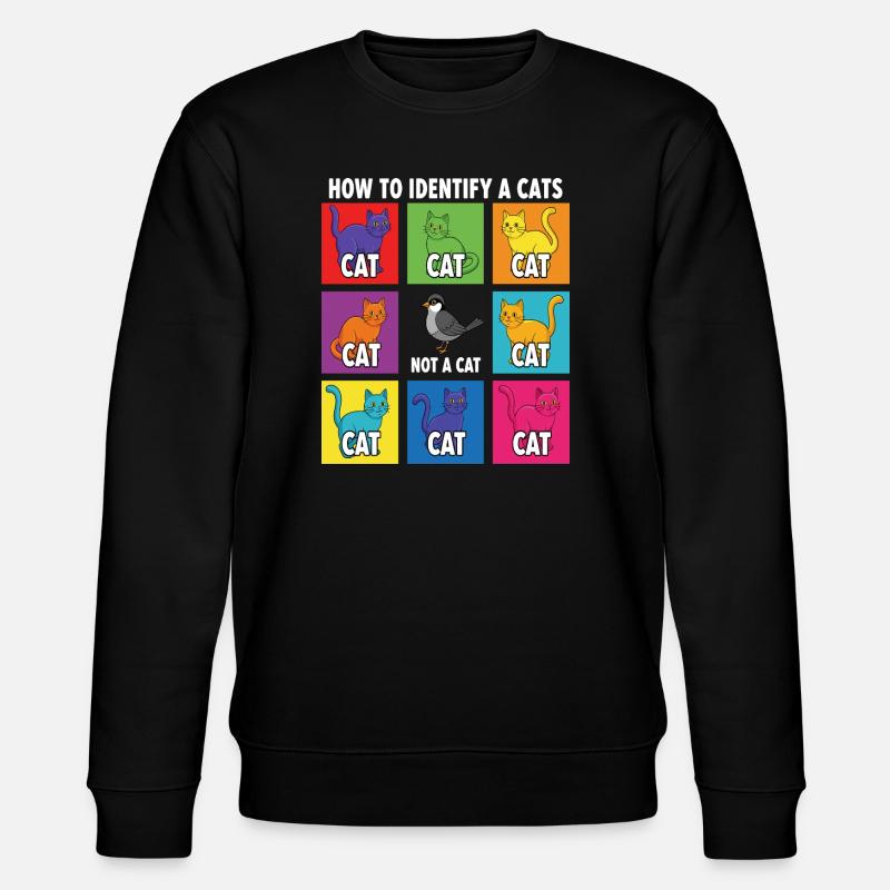 Katzen-Identifizierungs-Guide - Stanley/Stella Unisex Bio-Sweatshirt CHANGER  - Schwarz