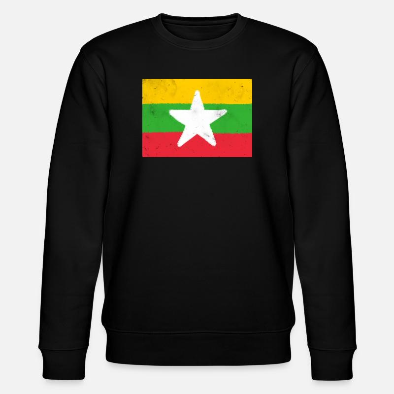 Flagge von Myanmar - Stanley/Stella Unisex Bio-Sweatshirt CHANGER  - Schwarz