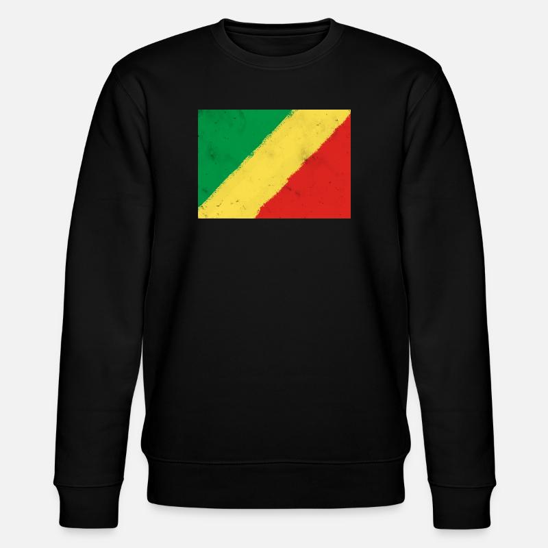 Flagge der Republik Kongo - Stanley/Stella Unisex Bio-Sweatshirt CHANGER  - Schwarz