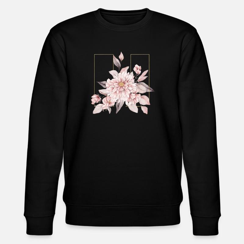 Elegantes Rouge-Blumen-Design - Stanley/Stella Unisex Bio-Sweatshirt CHANGER  - Schwarz