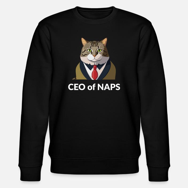 Geschäftsmann Katze mit Krawatte - Stanley/Stella Unisex Bio-Sweatshirt CHANGER  - Schwarz
