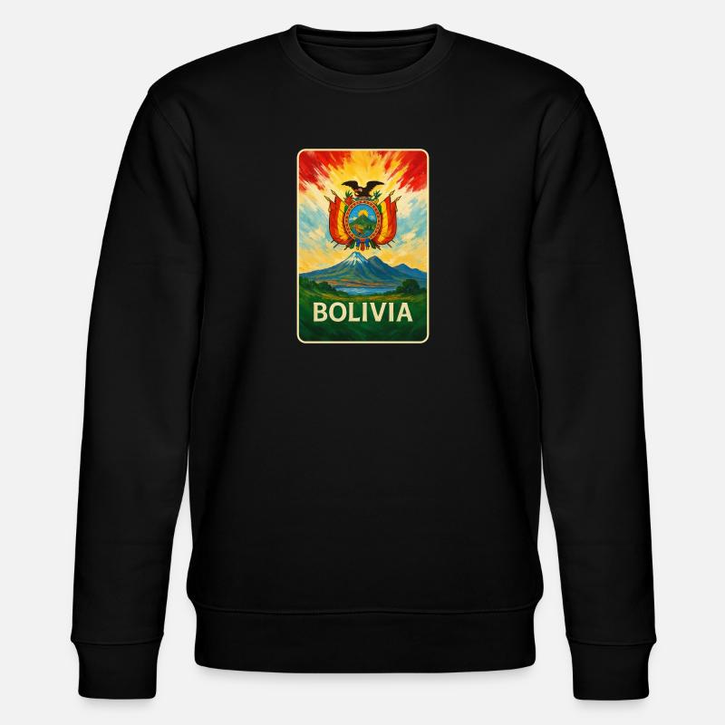 Bolivia Flags Landscape Design - Stanley/Stella CHANGER Unisex Organic Sweatshirt - black