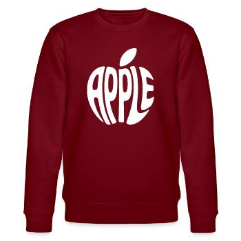 Apfel Obst Wortkunst - Stanley/Stella Unisex Bio-Sweatshirt CHANGER  - Burgunderrot - Vorne - Nik (191cm) & Marisol (170cm)