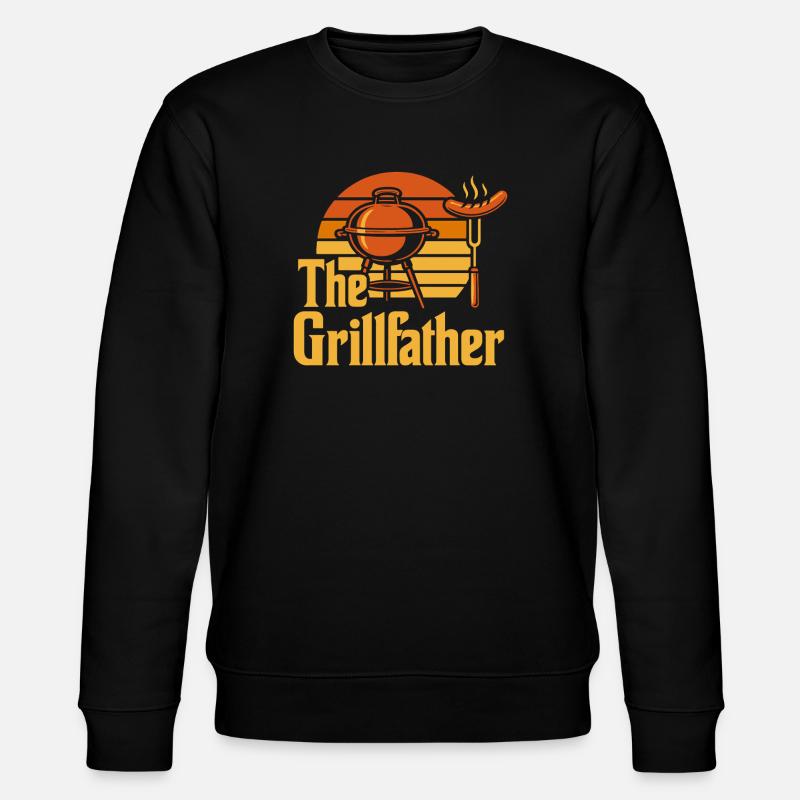 The Grillfather – BBQ Feuer & Fleisch - Stanley/Stella Unisex Bio-Sweatshirt CHANGER  - Schwarz