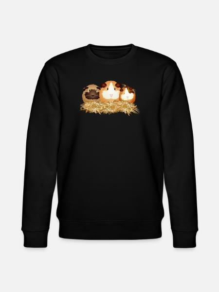 Tre søde marsvin i halm – Friends - Stanley/Stella økologisk unisex-sweatshirt CHANGER  - sort