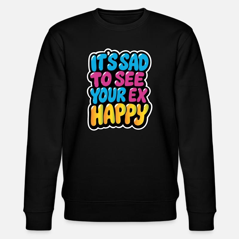 Fargerik trist til glad eks-meme-design - Stanley/Stella CHANGER økologisk unisex-sweatshirt - svart