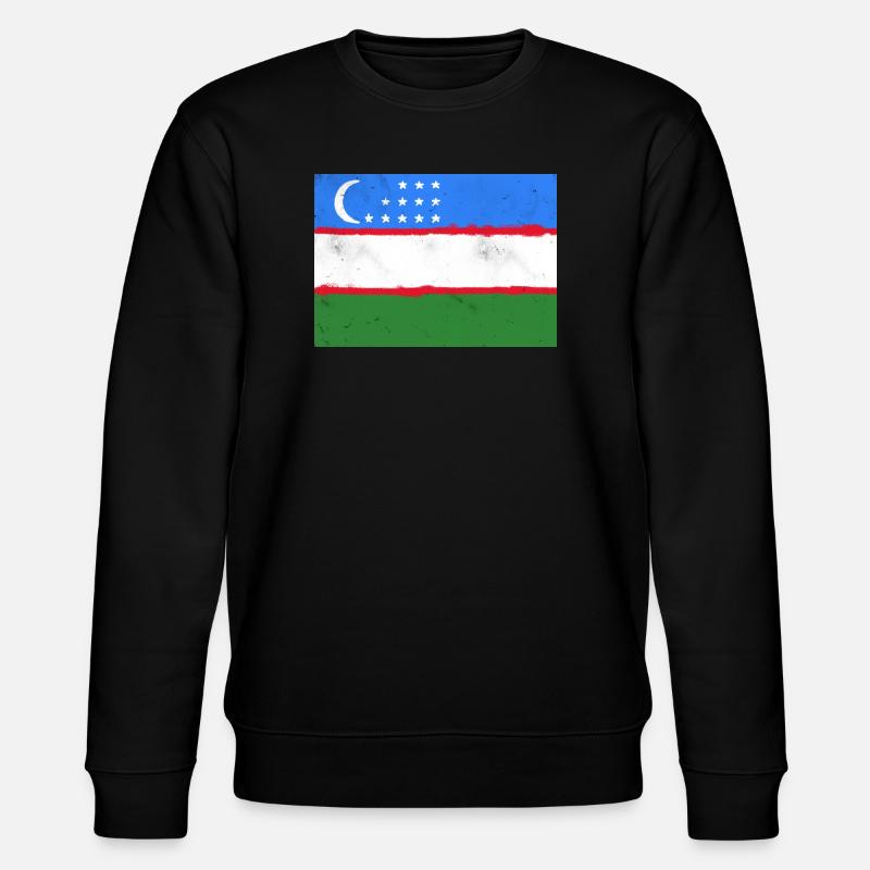 Flagge von Usbekistan - Stanley/Stella Unisex Bio-Sweatshirt CHANGER  - Schwarz