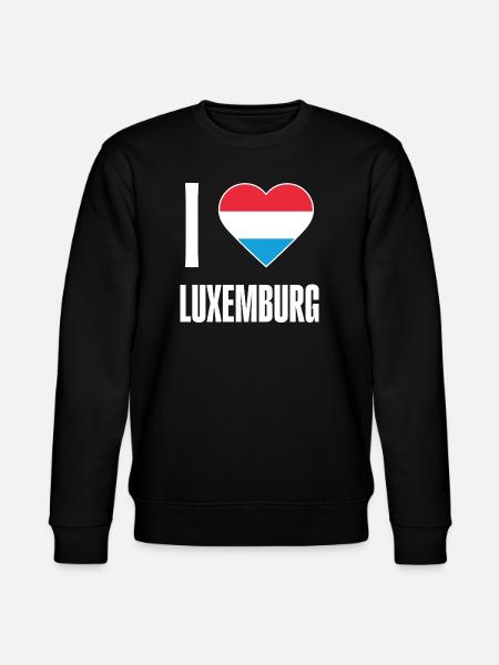 Luxembourg Heart Flag - Stanley/Stella CHANGER Unisex Organic Sweatshirt - black