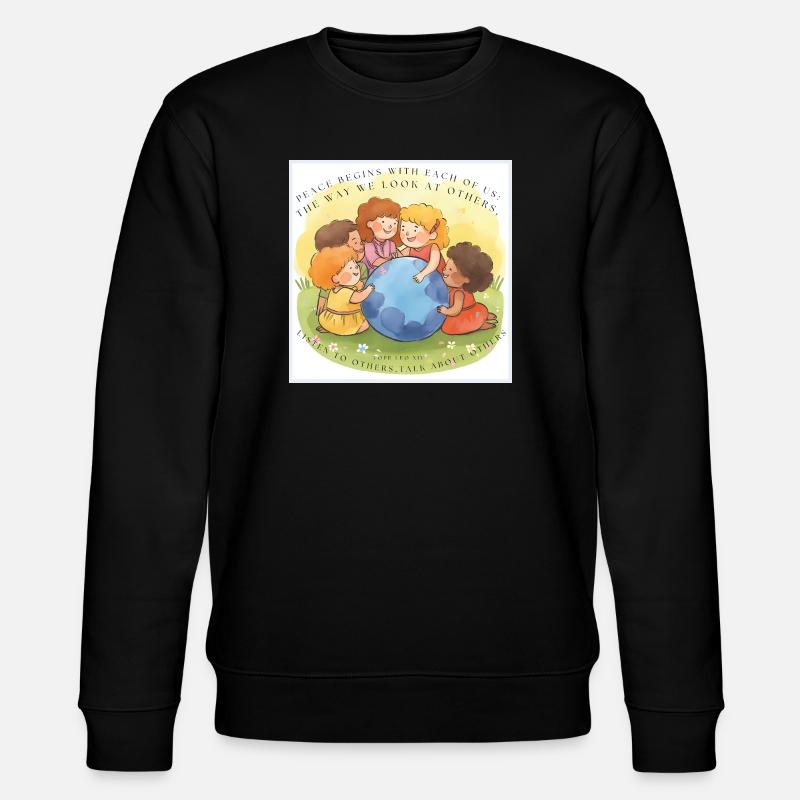 Peace begins with each of us - Stanley/Stella CHANGER Unisex Organic Sweatshirt - black