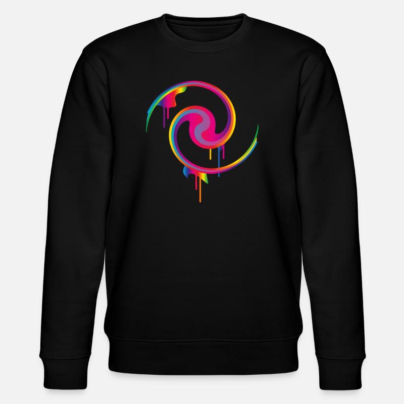 Bunter Graffiti-Farbstrudel mit Tropfeffekt - Stanley/Stella Unisex Bio-Sweatshirt CHANGER  - Schwarz