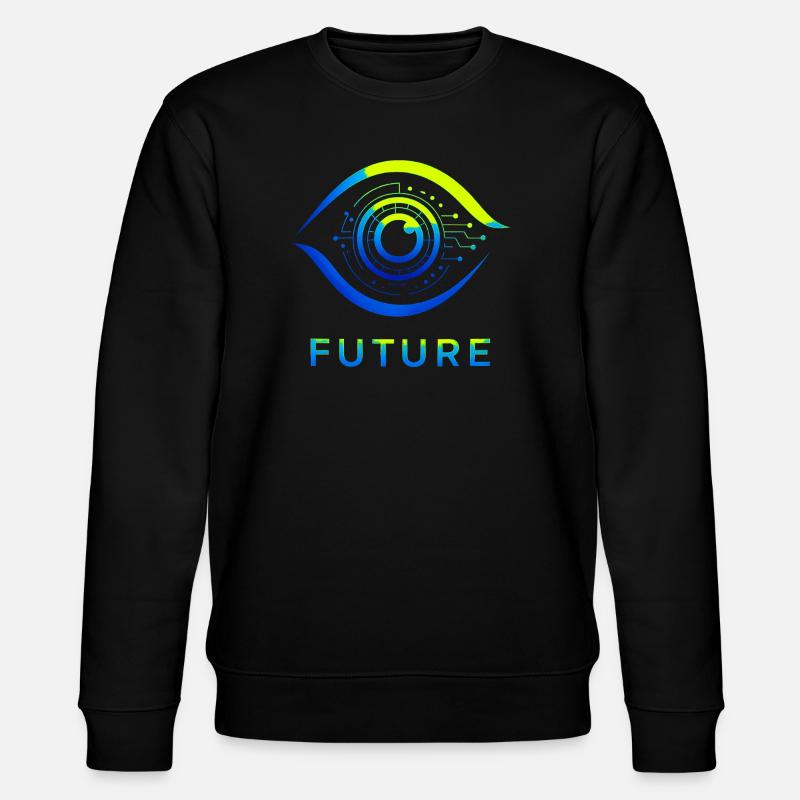 Futuristic Circle Technology Design - Stanley/Stella CHANGER Unisex Organic Sweatshirt - black