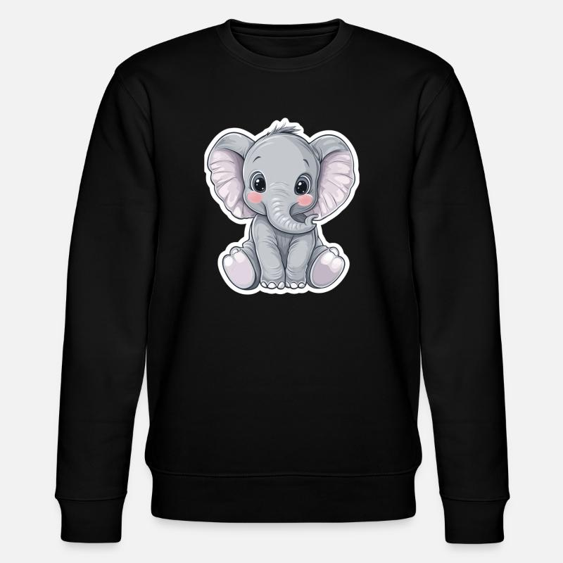 Elefant - Stanley/Stella Unisex Bio-Sweatshirt CHANGER  - Schwarz