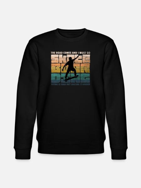 Skateboard Skating Skate Fan70s Retro Skater - Stanley/Stella CHANGER Unisex Organic Sweatshirt - black