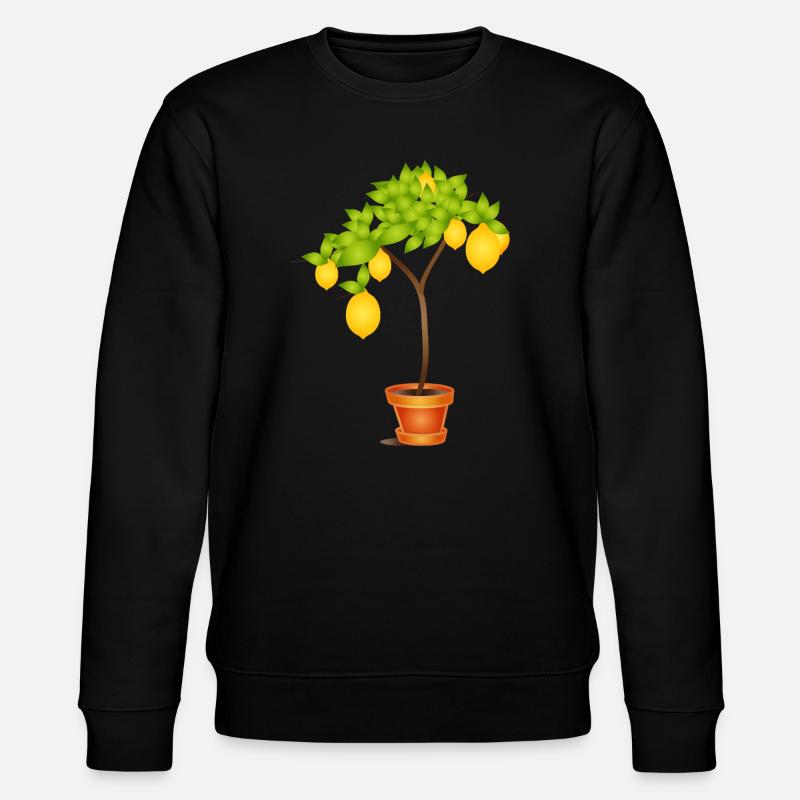 Mediterranes Zitronenbäumchen Motiv im Topf - Stanley/Stella Unisex Bio-Sweatshirt CHANGER  - Schwarz