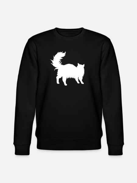 Fluffige Katzen-Silhouette - Stanley/Stella Unisex Bio-Sweatshirt CHANGER - Schwarz