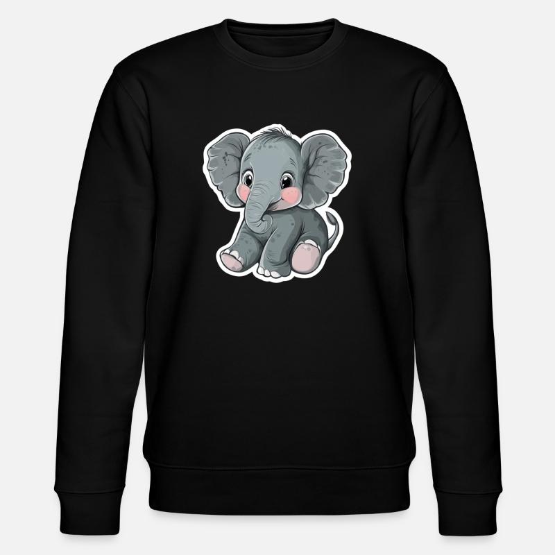 Elefant - Stanley/Stella Unisex Bio-Sweatshirt CHANGER  - Schwarz